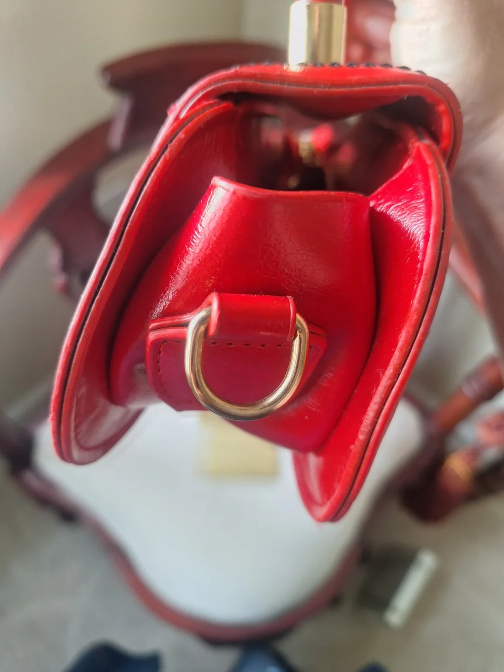 Red Vegan Leather Top-Handle Women's Handbag